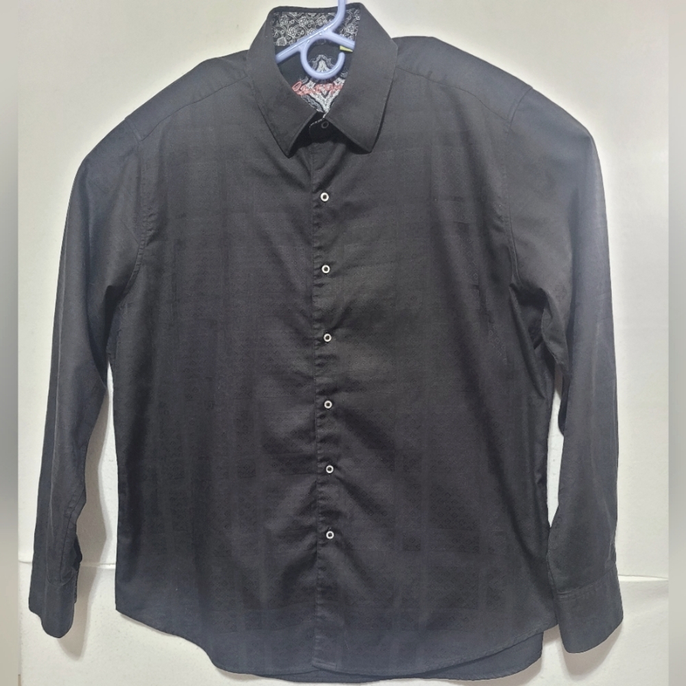 ROBERT GRAHAM KNOWLEDGE WISDOM TRUTH BLACK BUTTON UP CLASSIC FIT MEN'S 2XL